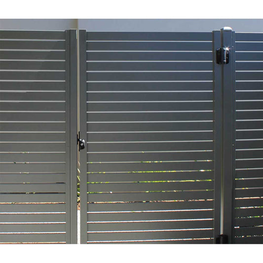 Eone Aluminum Horizontal Slat Entry Gate - Stain Black - Eone Industry